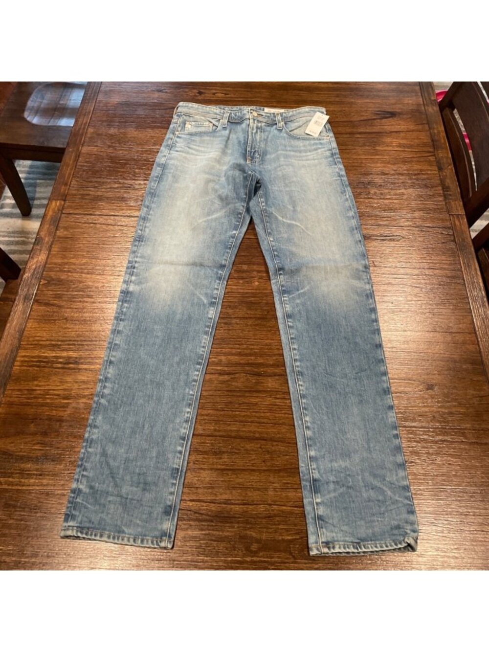AG Tellis Modern Slim Jean 32x35 20 Yrs Terrazzo AG-Ed Denim Faded Distressed